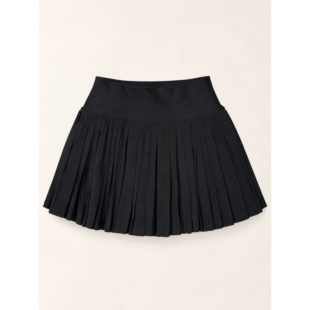 Alo Black Pleated Tennis Skort XS High Rise Mini Built In Shorts